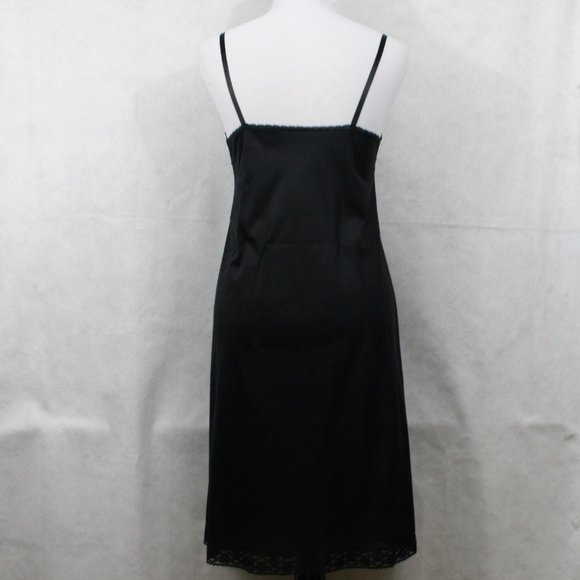Vintage 50's Vanity Fair Black Nylon Midi Slip w/ Floral Lace Trim SZ 34 EUC - Picture 6 of 8